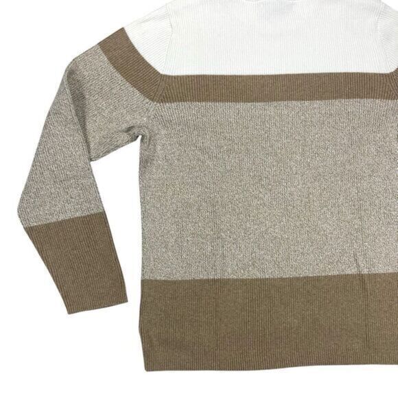 Karen Scott Womens Sweater Size XL Brown White Mock Neck Casual‎ Pullover New - Picture 8 of 16